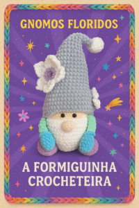 gnomo de crochê , chapéu cinza com pompom na ponta